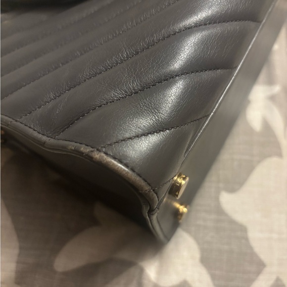 YSL Yves Saint Laurent Gray Matelasse Quilted Calfskin Cabas Bag - Picture 12 of 14